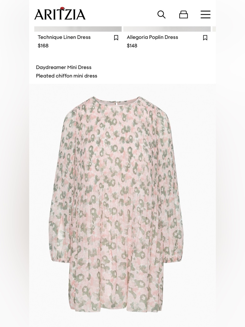 Wilfred Daydreamer Mini Dress (Aritzia)
